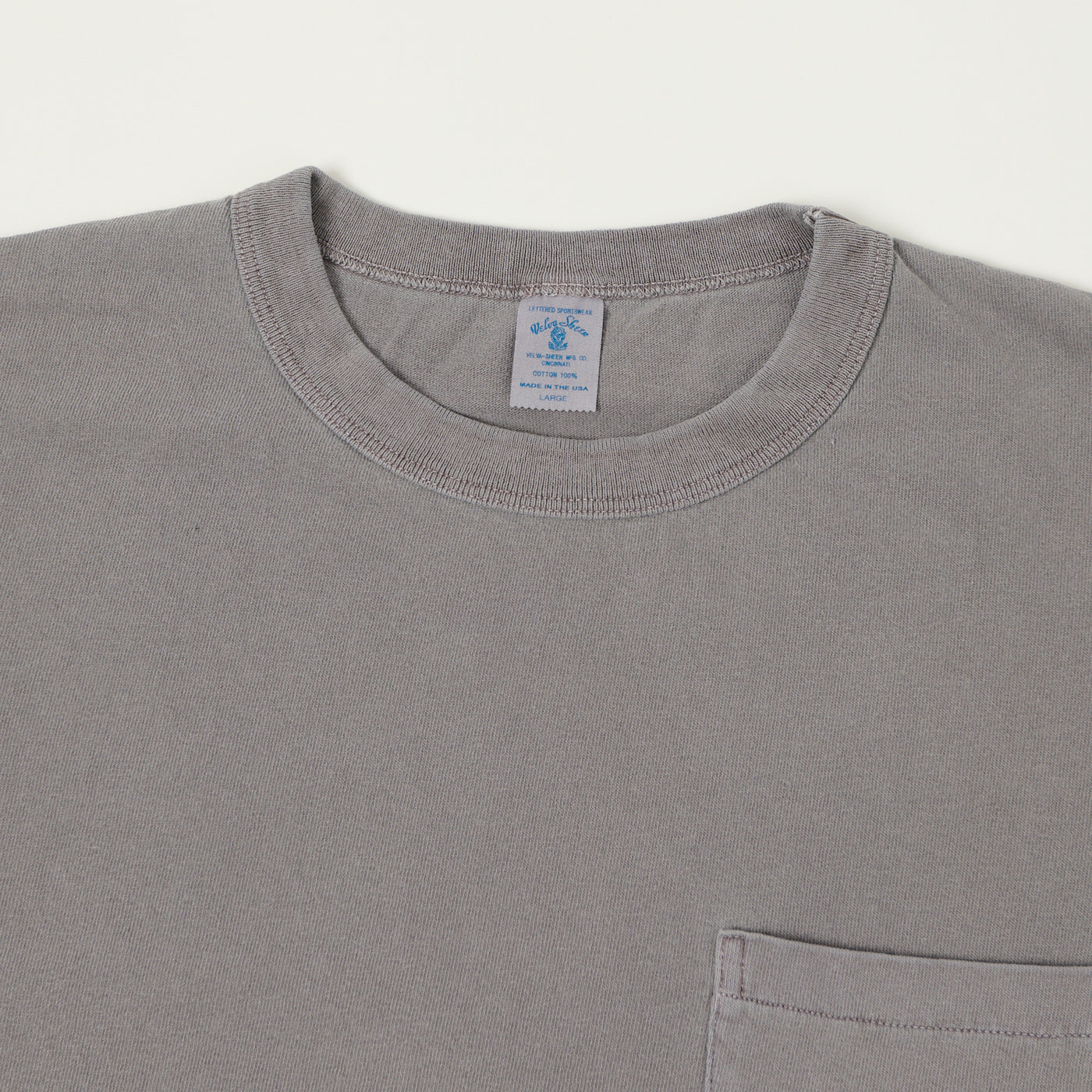 Velva Sheen Pigment Dyed Pocket T-Shirt - Grey