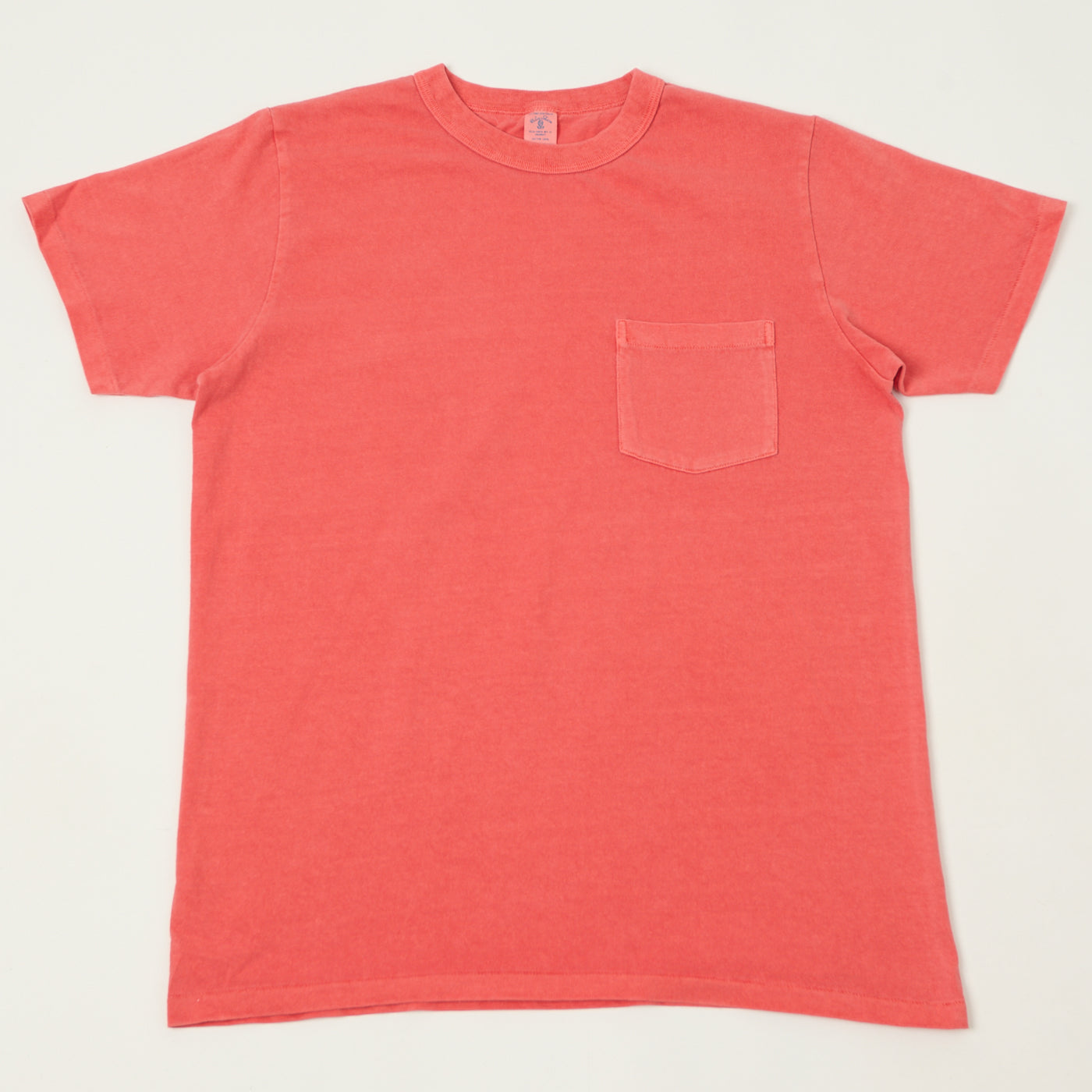 Velva Sheen Pigment Dyed Pocket T-Shirt - Coral