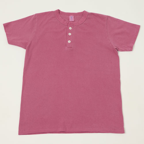 Velva Sheen Pigment Dyed Henley - Fuschia