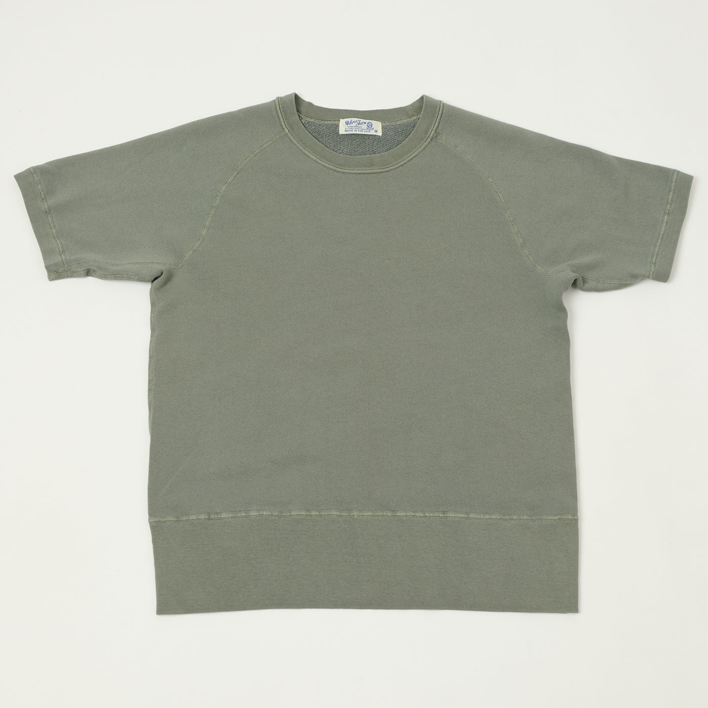 Velva Sheen Short Freedom Sleeve Sweat - Olive/Grey