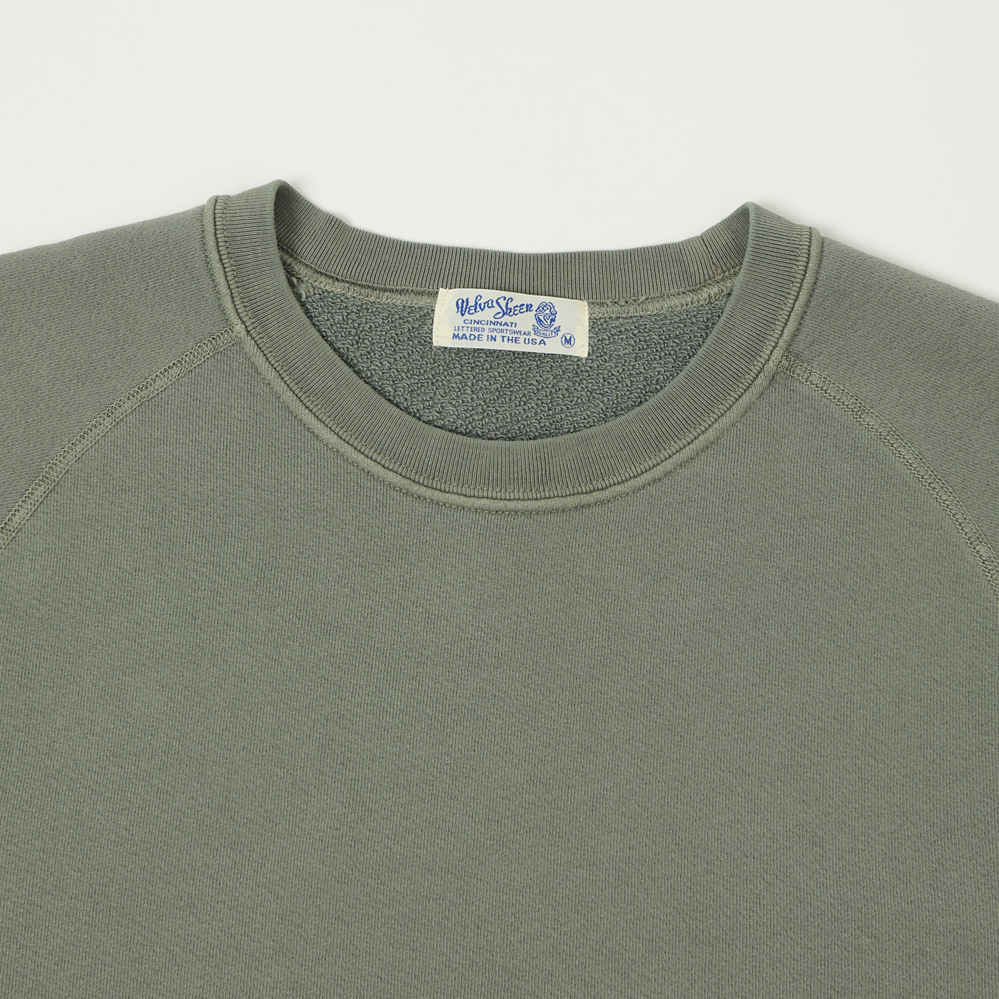 Velva Sheen Short Freedom Sleeve Sweat - Olive/Grey