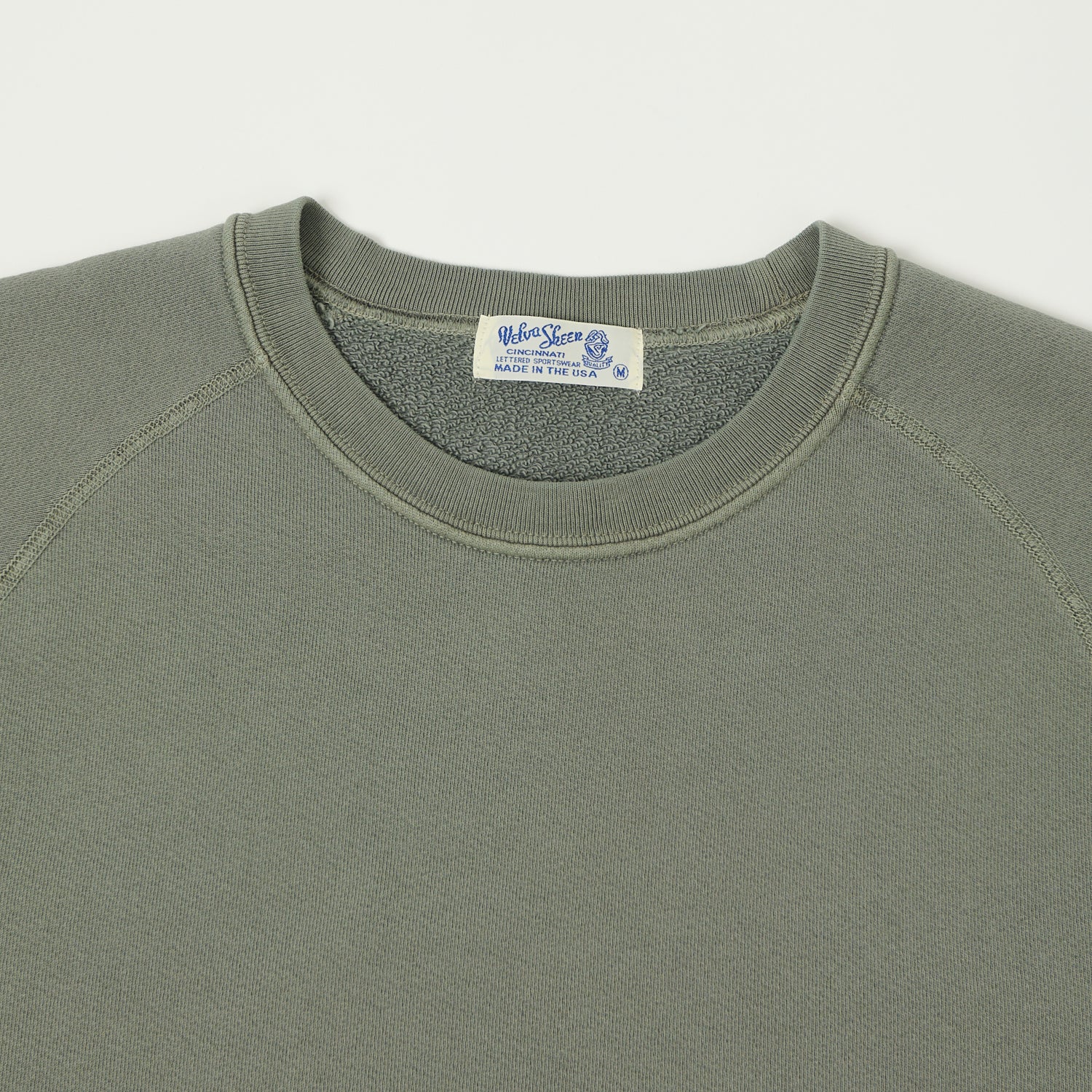 Velva Sheen Short Freedom Sleeve Sweat - Olive/Grey
