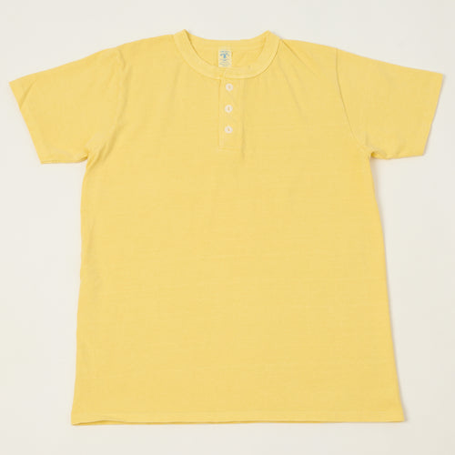 Velva Sheen Pigment Dyed Henley - Yellow