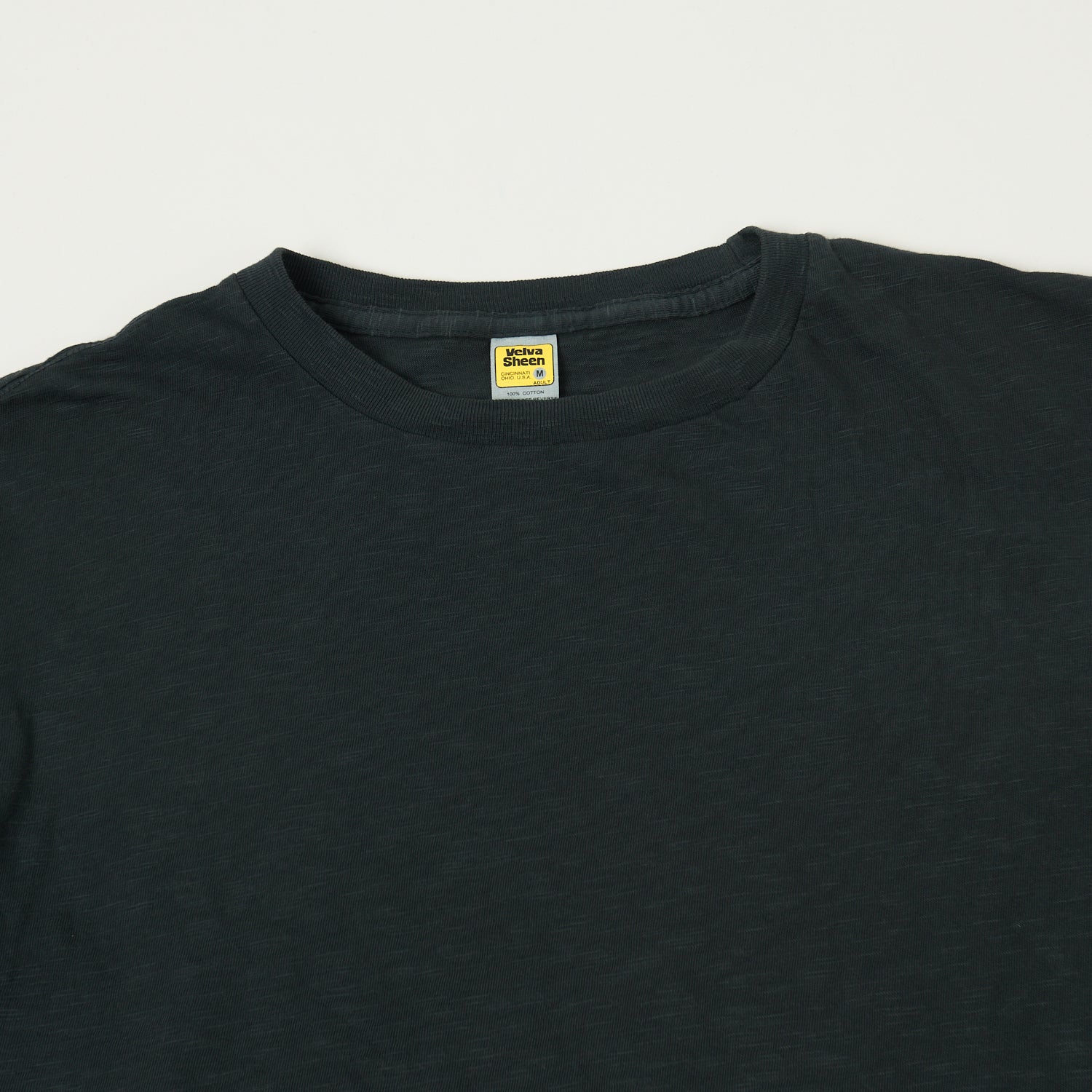 Velva Sheen Rolled Crew Neck T-Shirt - Black