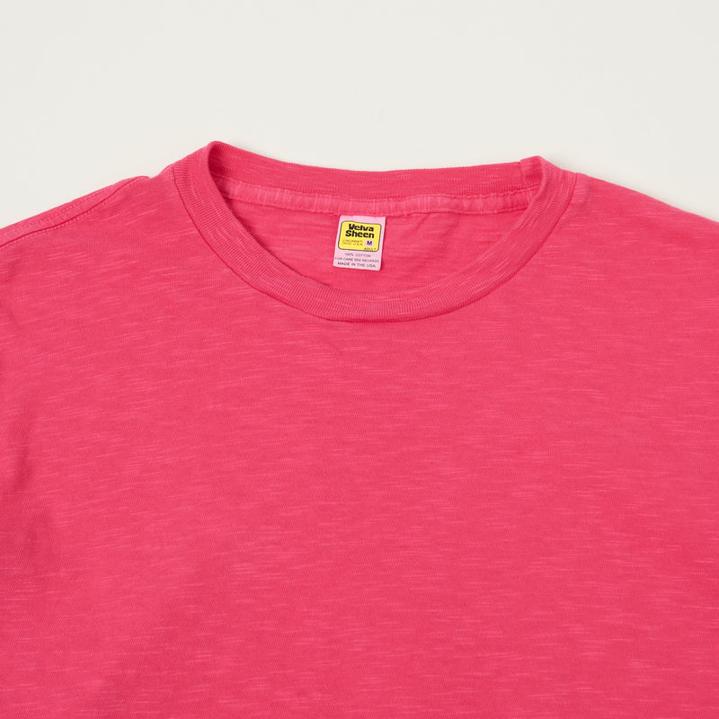 Velva Sheen Rolled Crew Neck T-Shirt - Pink