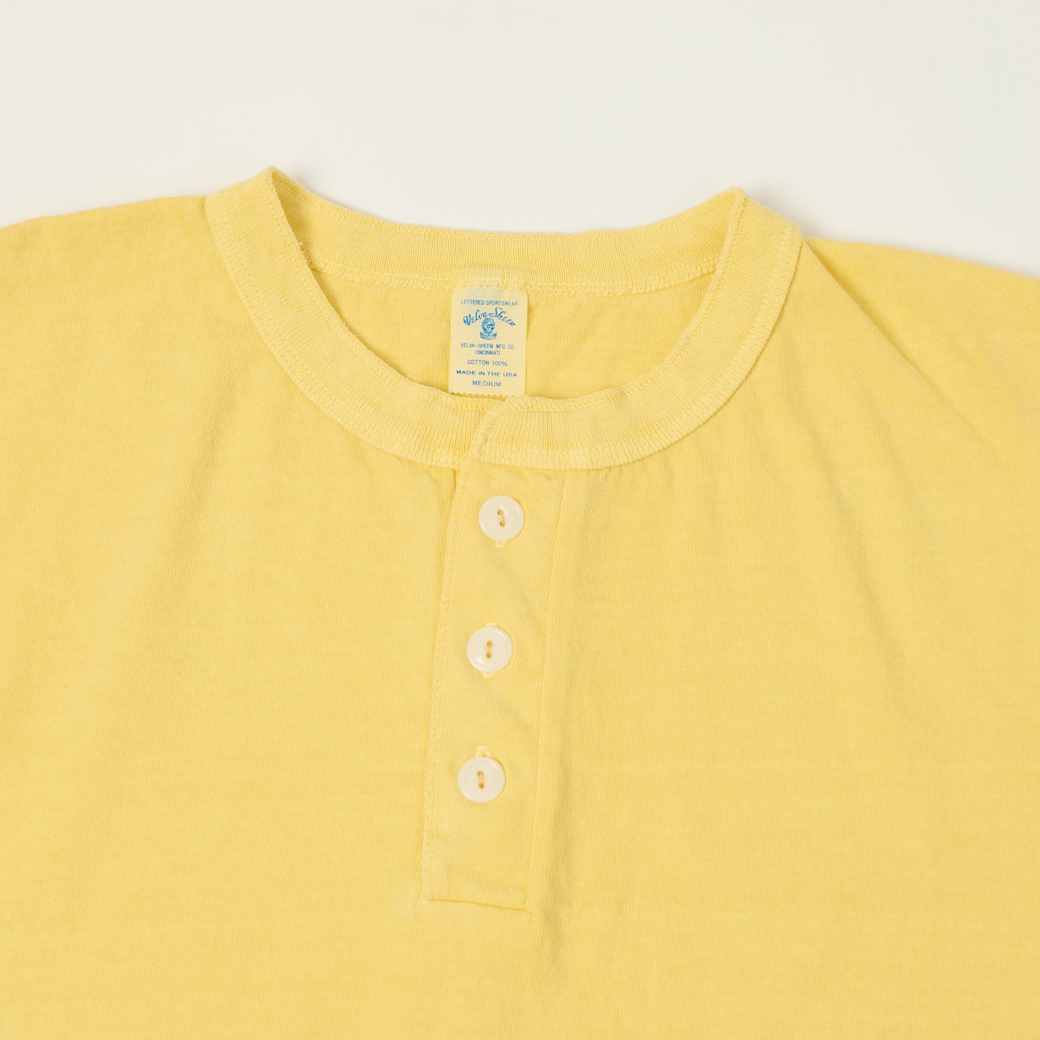 Velva Sheen Pigment Dyed Henley - Yellow