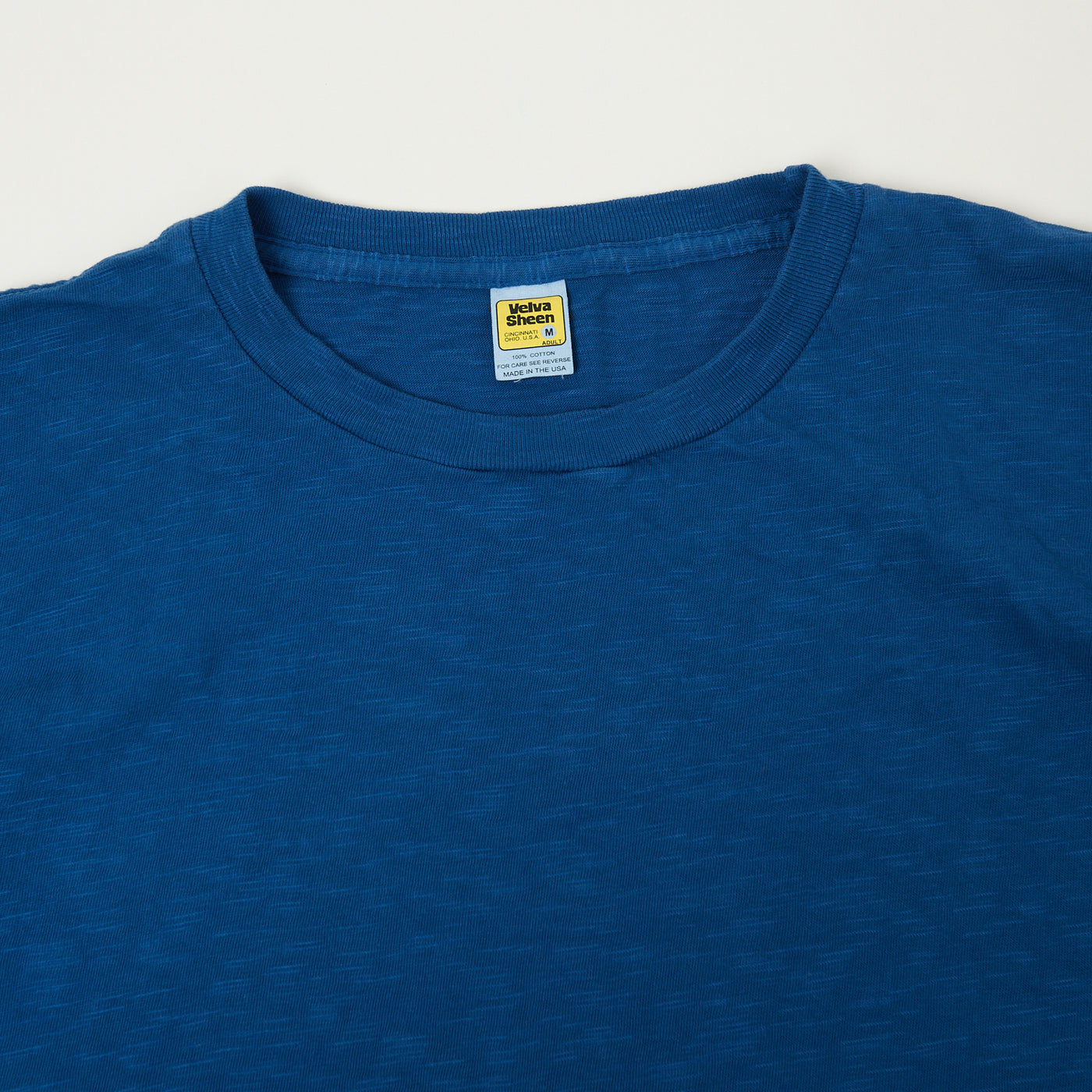 Velva Sheen Rolled Crew Neck T-Shirt - Blue