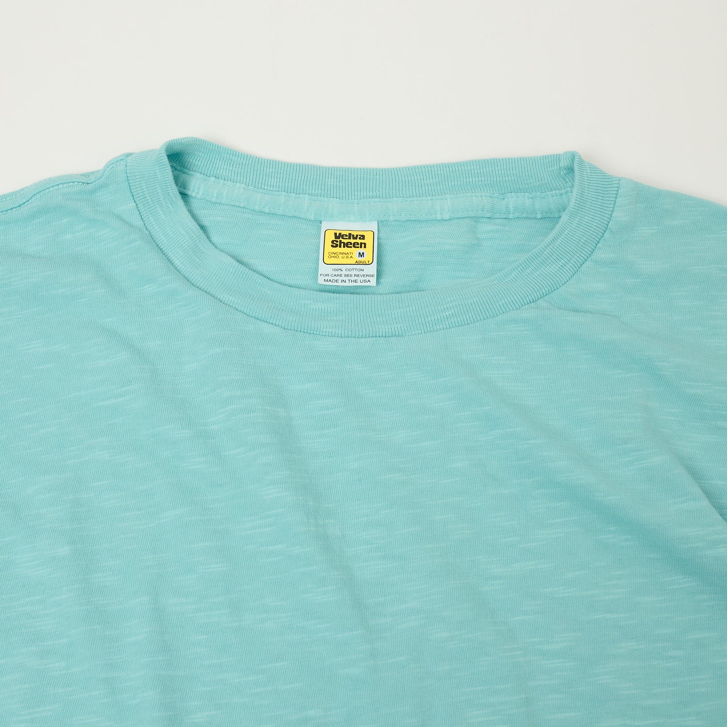 Velva Sheen Rolled Crew Neck T-Shirt - Teal