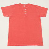 Velva Sheen Pigment Dye Henley - Coral