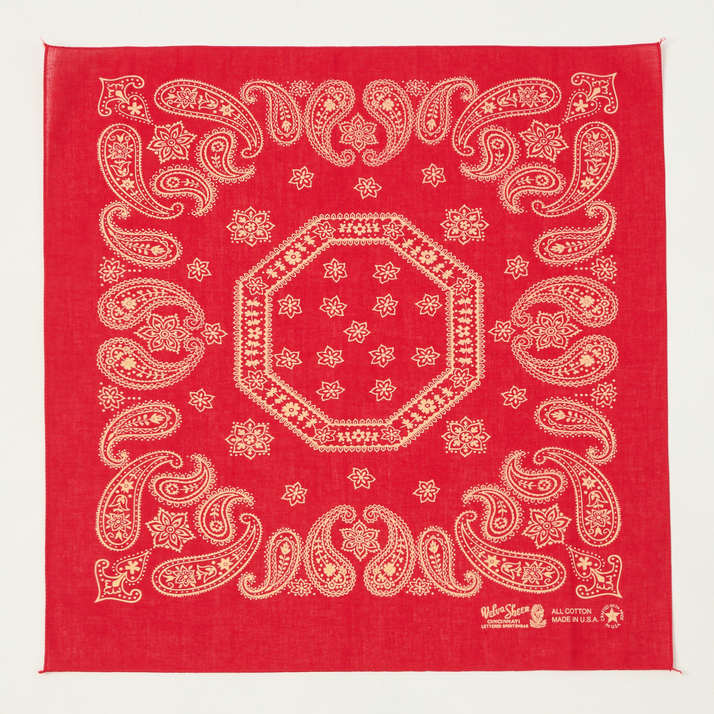 Velva Sheen Paisley Bandana - Red