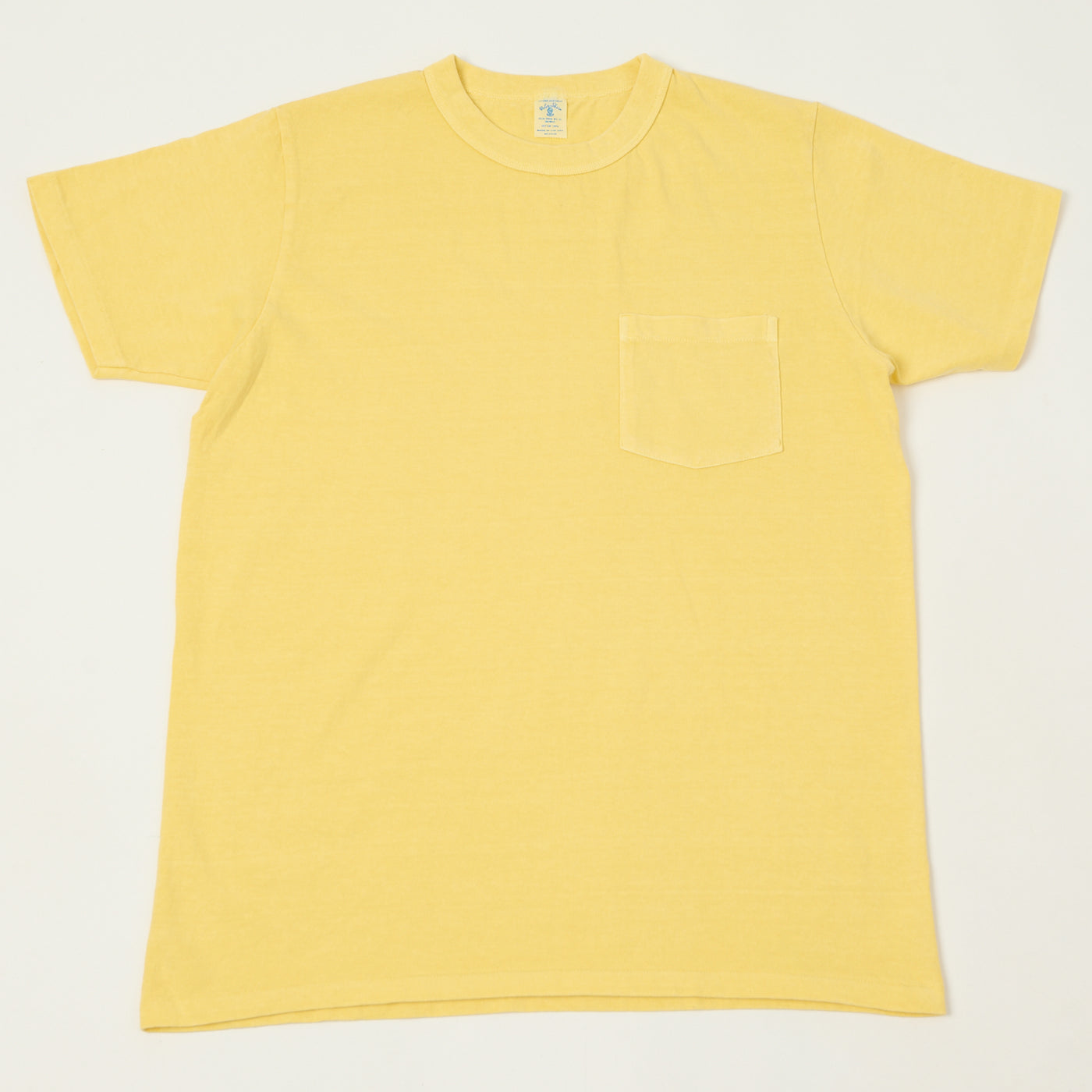 Velva Sheen Pigment Dyed Pocket T-Shirt - Yellow