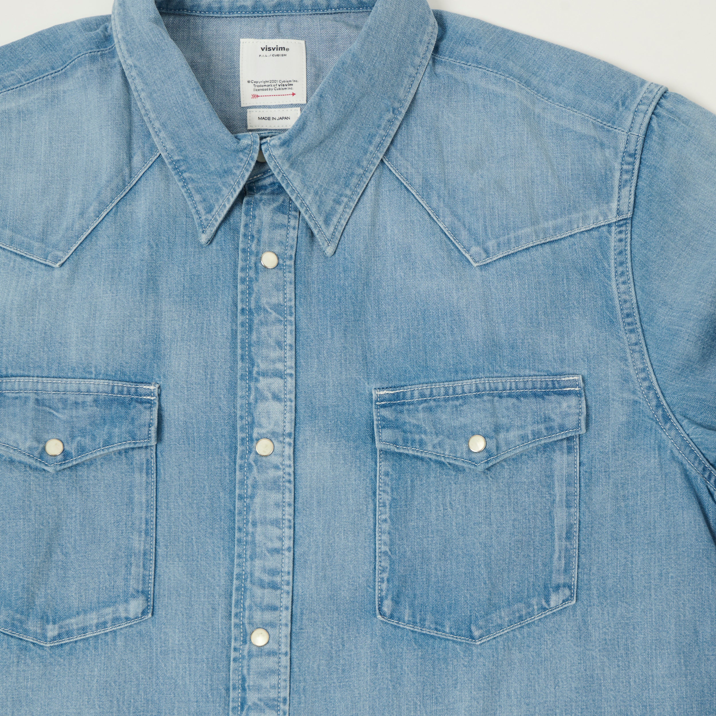 visvim 'Social Sculpture' Denim Western Shirt - Light Wash