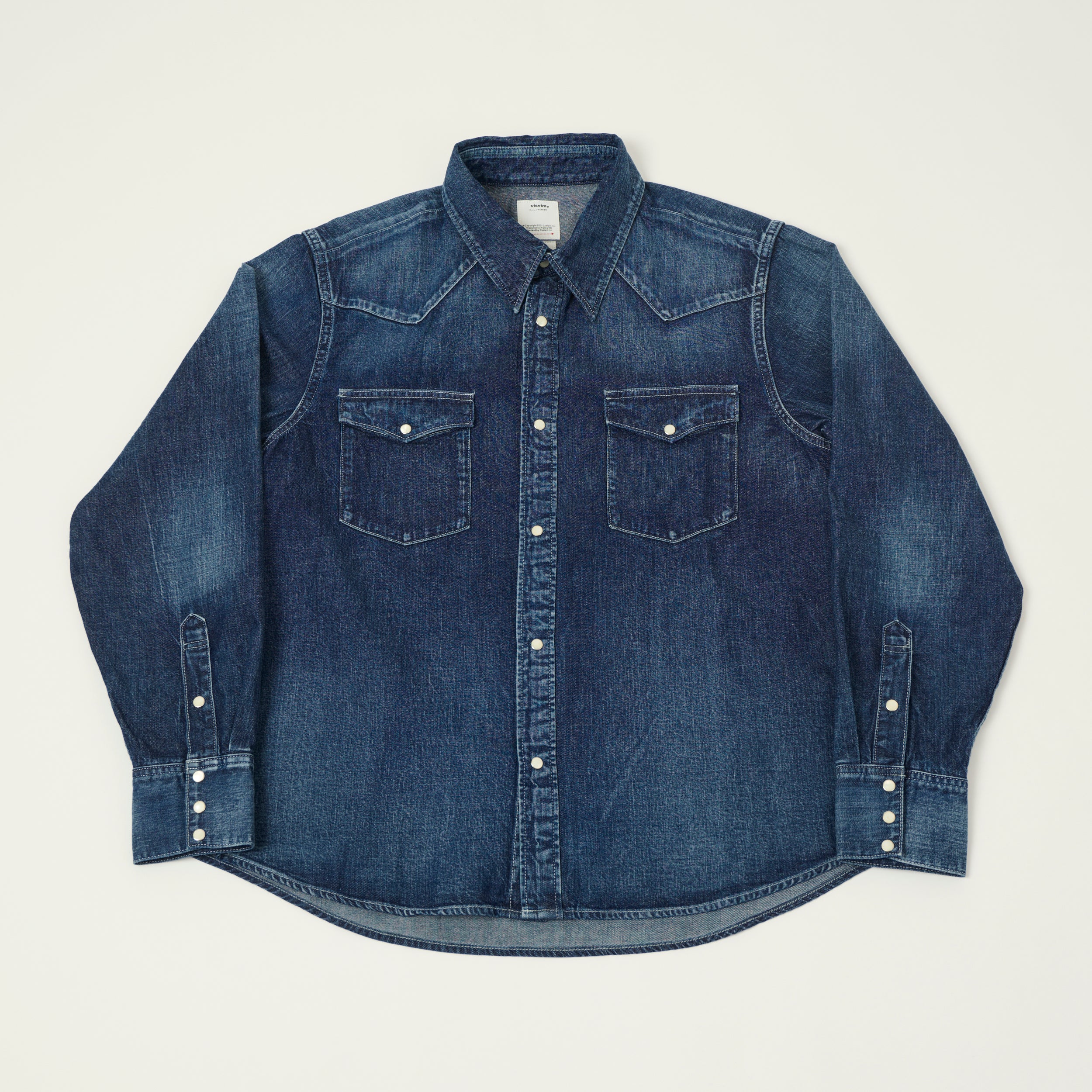 visvim 'Social Sculpture' Denim Western Shirt - Mid Wash