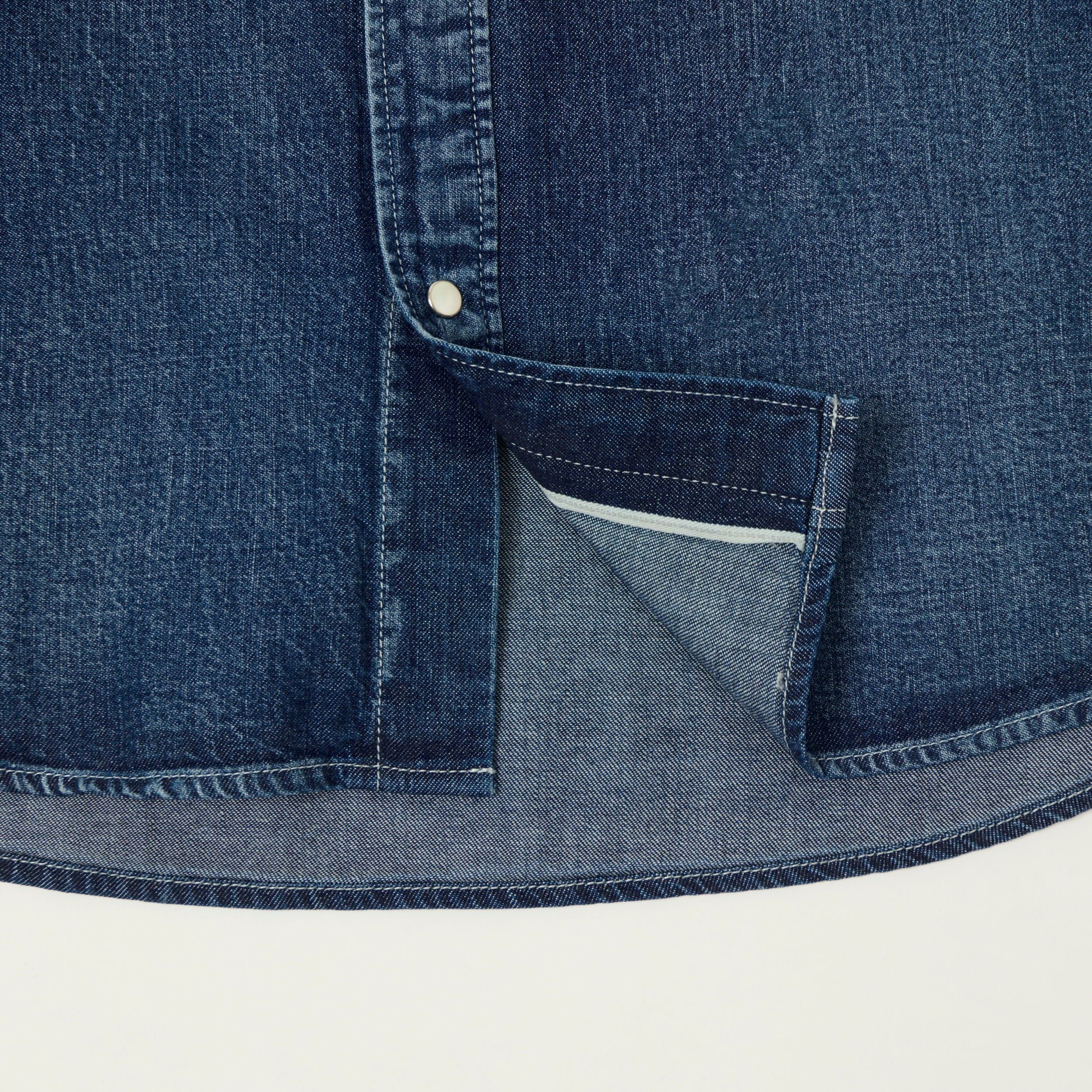 visvim 'Social Sculpture' Denim Western Shirt - Mid Wash