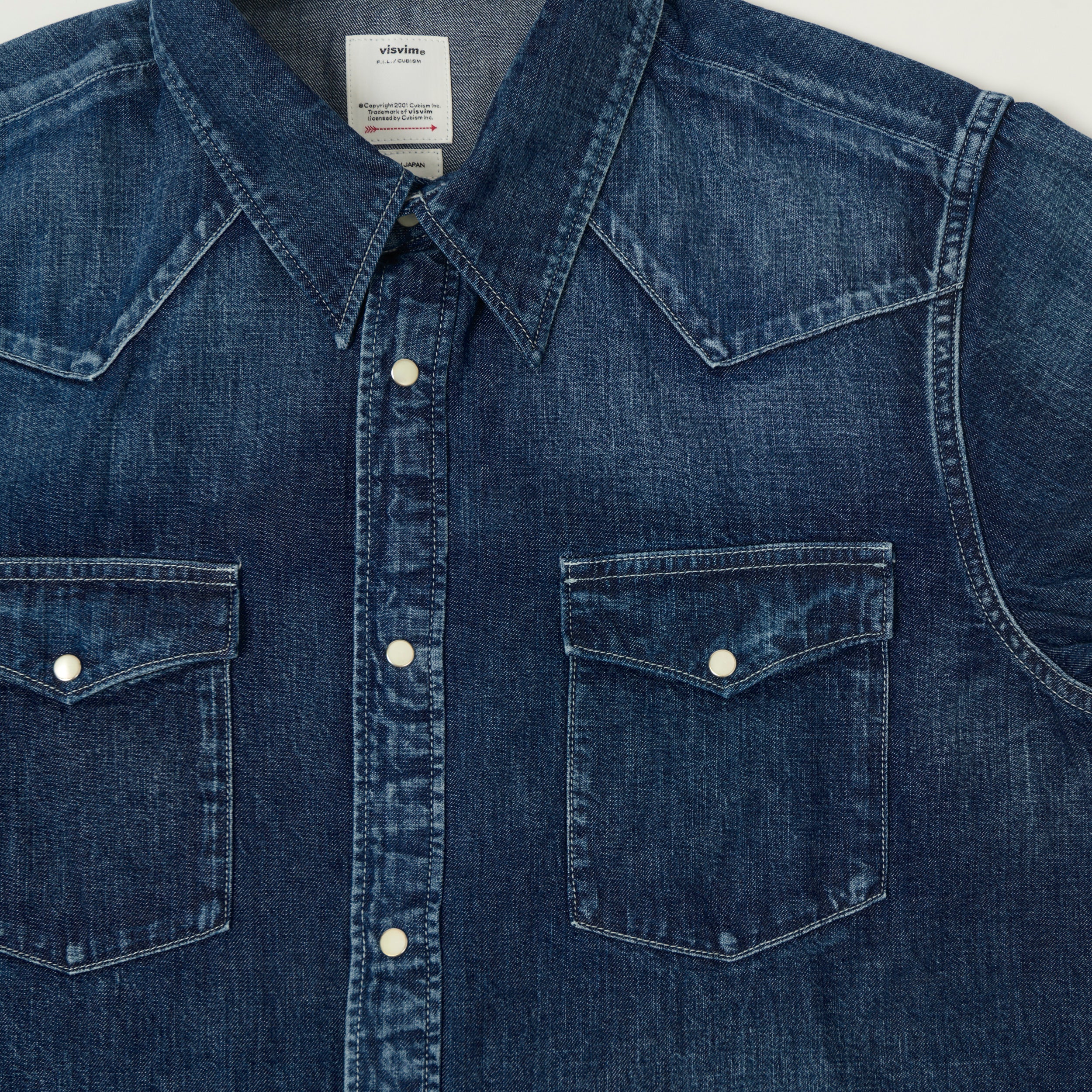 visvim 'Social Sculpture' Denim Western Shirt - Mid Wash
