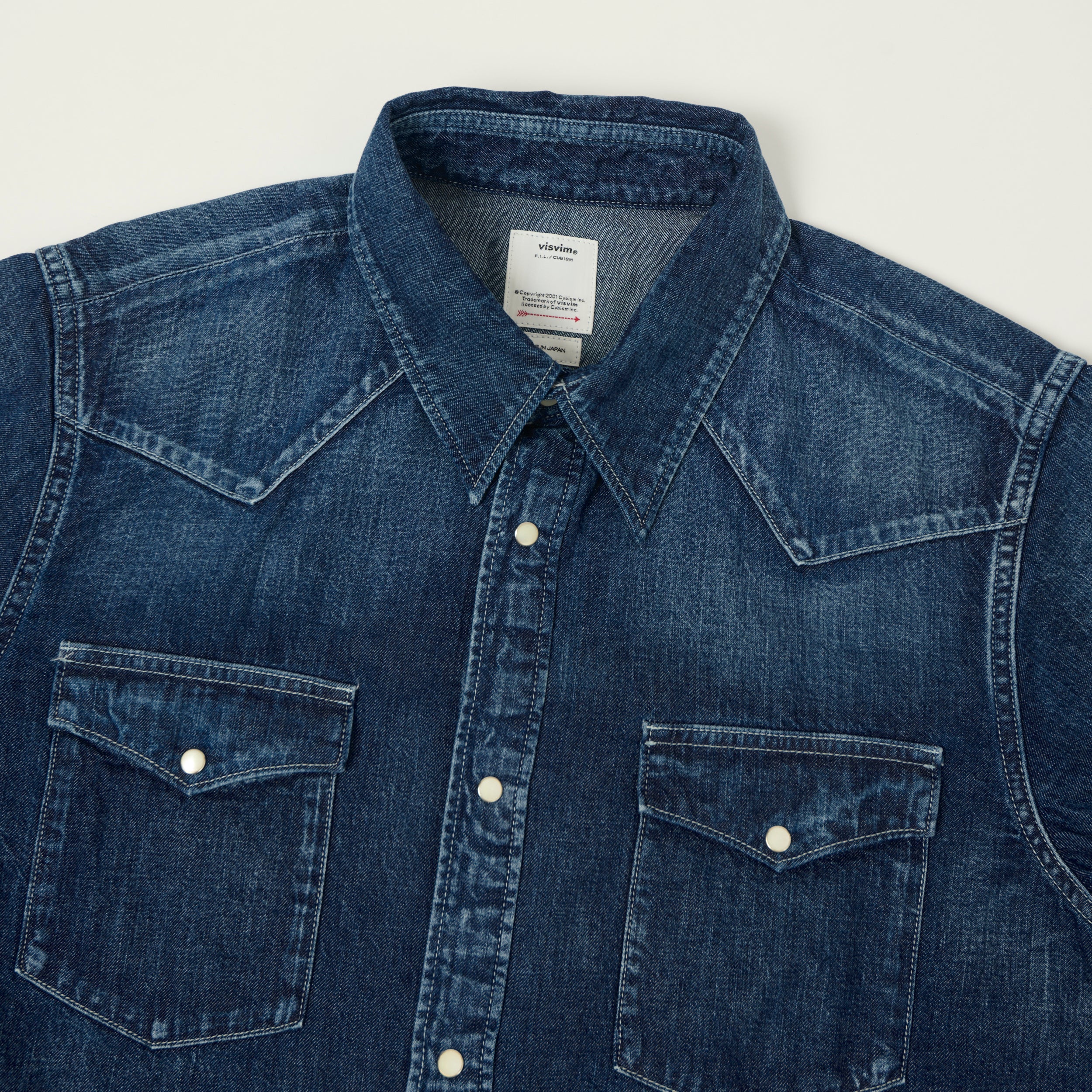 visvim 'Social Sculpture' Denim Western Shirt - Mid Wash