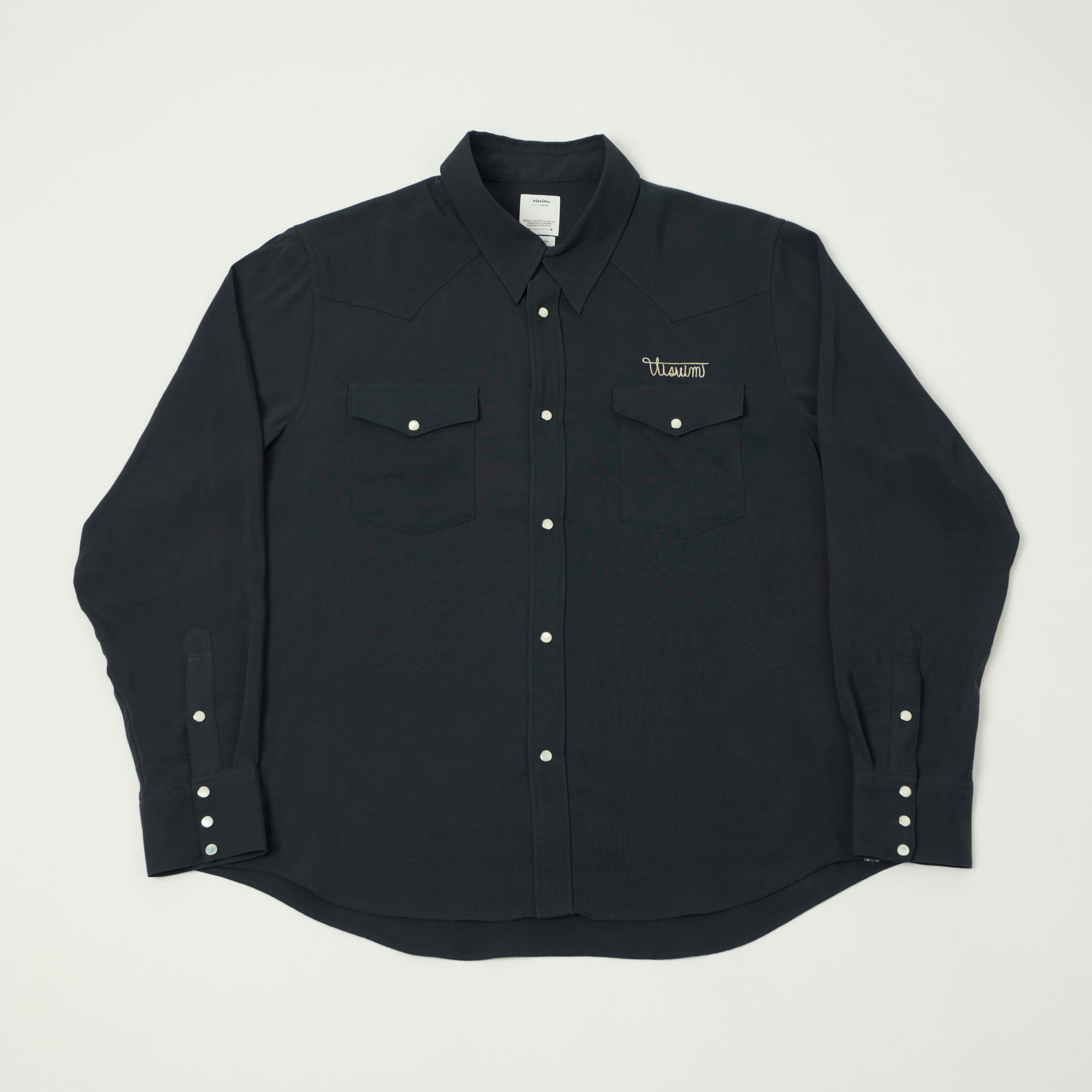 visvim 'Four Corners' Embroidered Rayon Western Shirt - Black