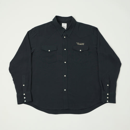 visvim 'Four Corners' Embroidered Rayon Western Shirt - Black