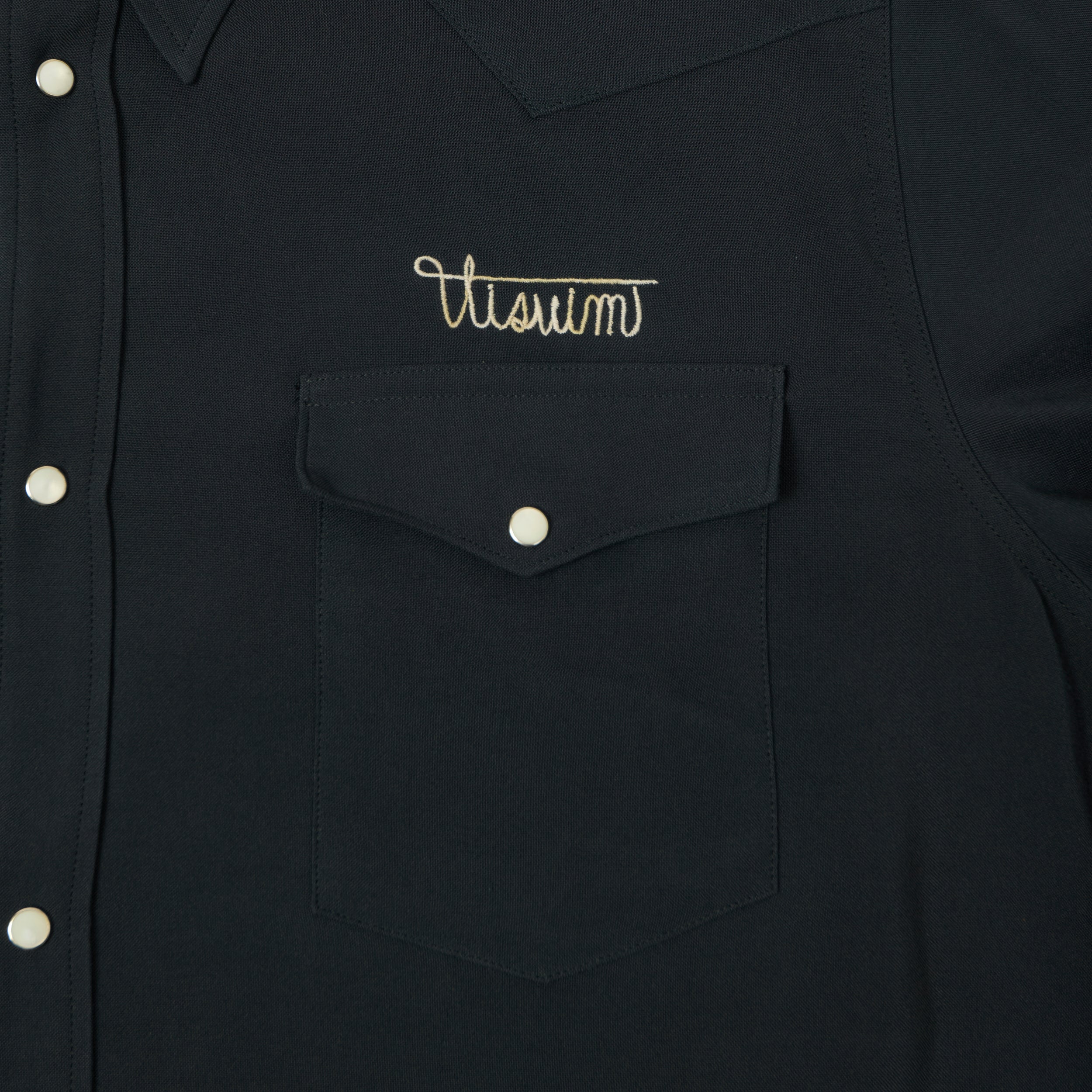 visvim 'Four Corners' Embroidered Rayon Western Shirt - Black