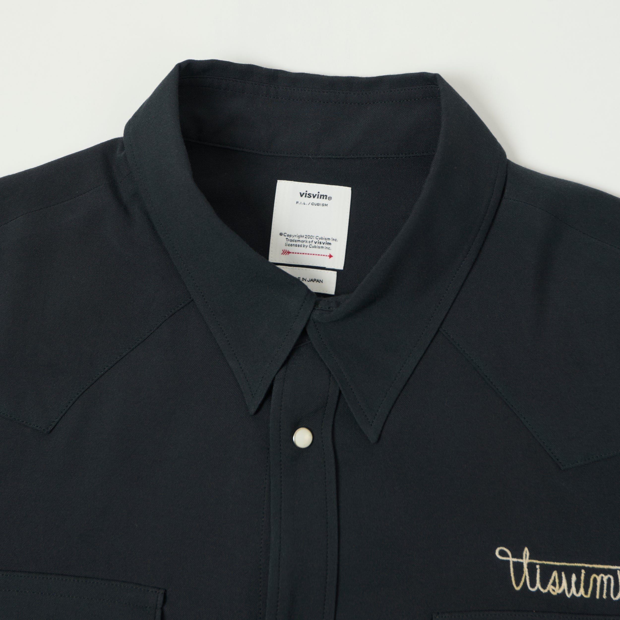 visvim 'Four Corners' Embroidered Rayon Western Shirt - Black