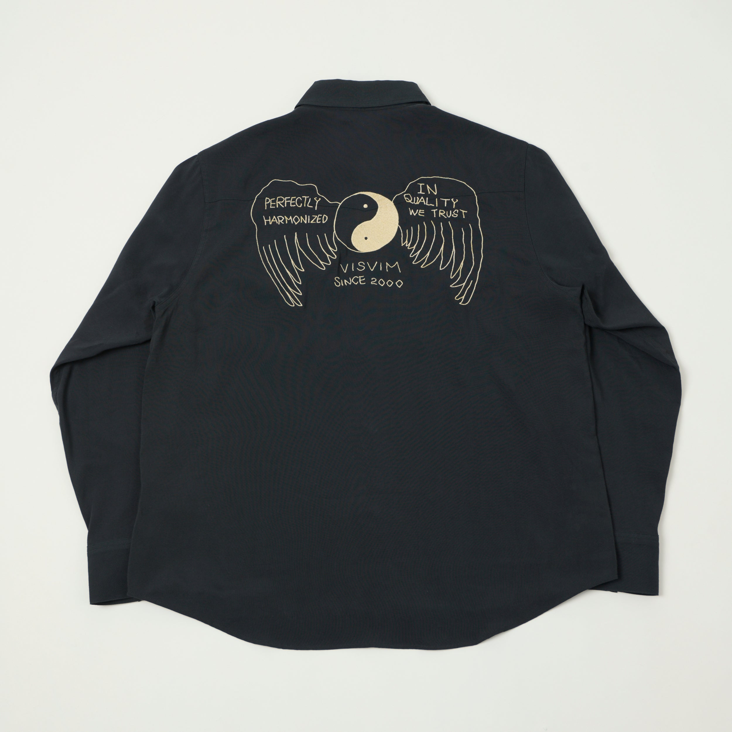 visvim 'Four Corners' Embroidered Rayon Western Shirt - Black