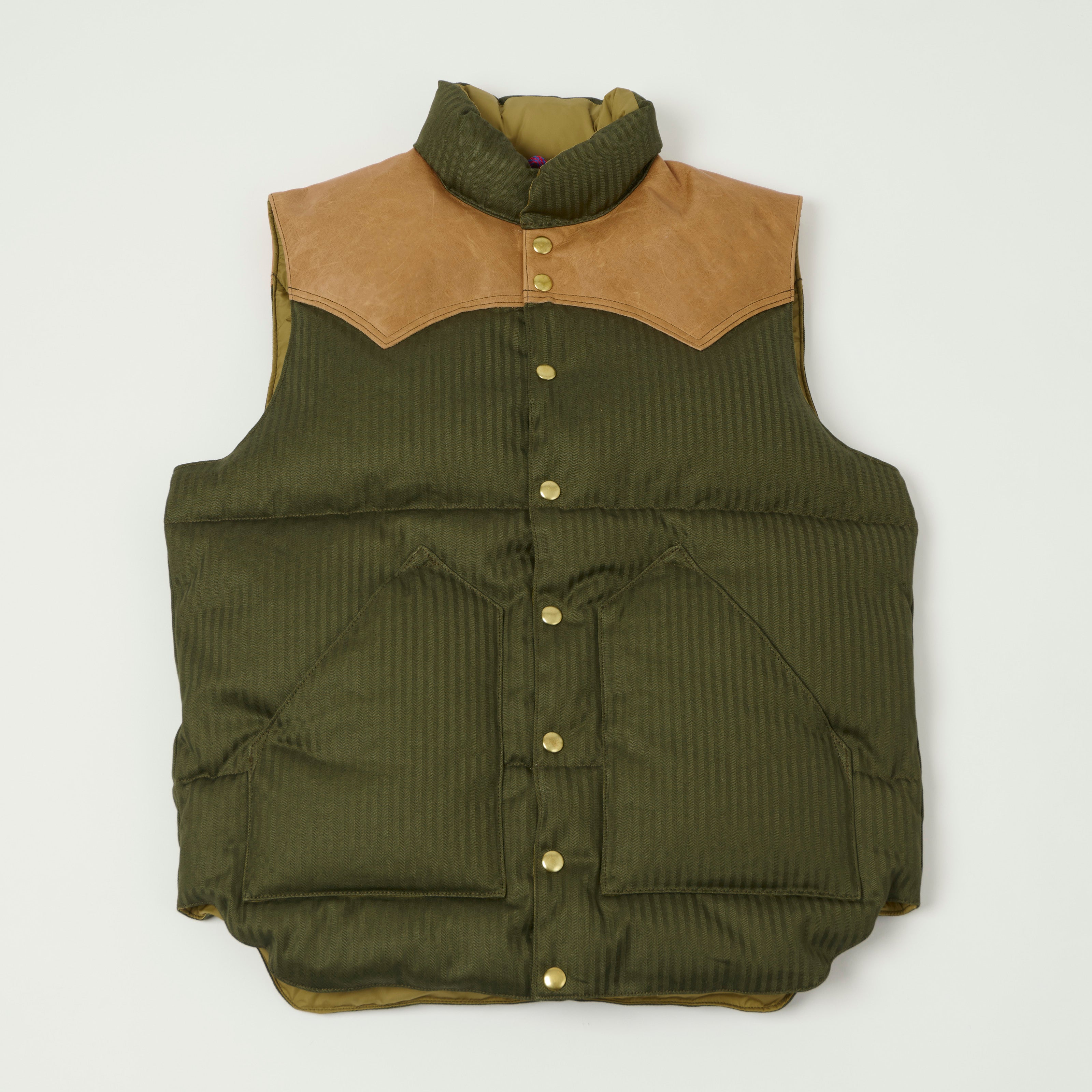 Warehouse & Co x Rocky Mountain Featherbed Down Vest - Olive Drab