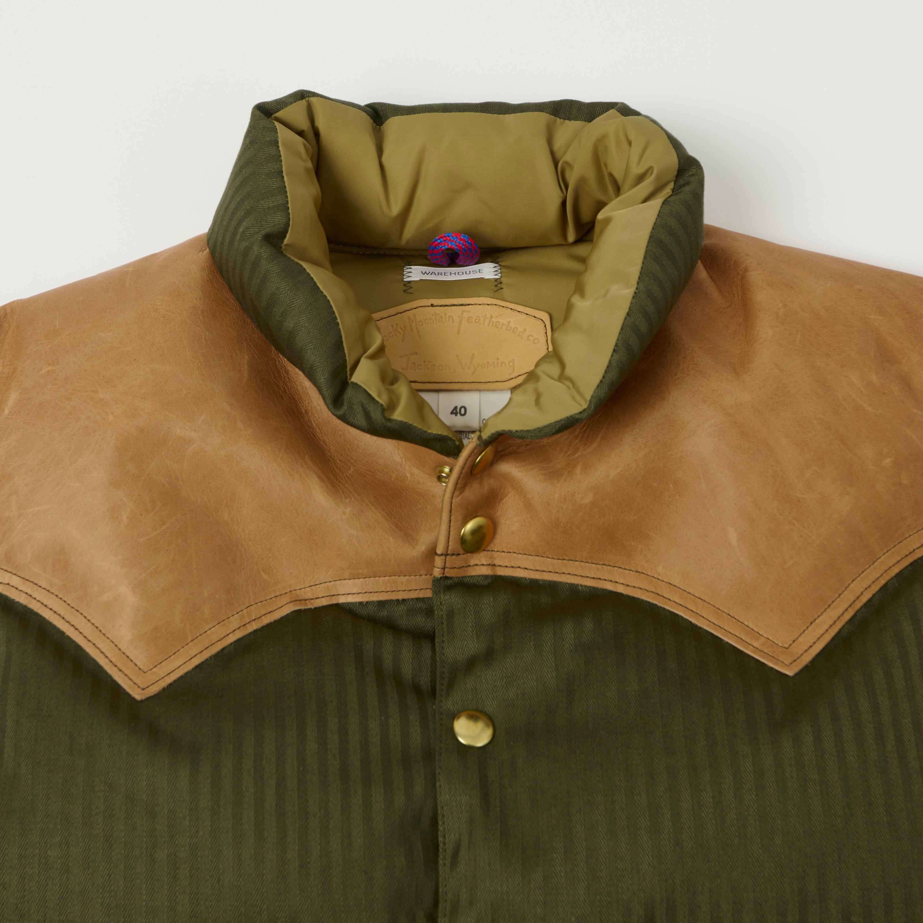 Warehouse & Co x Rocky Mountain Featherbed Down Vest - Olive Drab