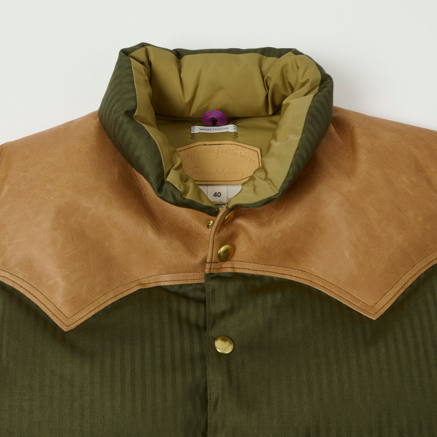 Warehouse & Co x Rocky Mountain Featherbed Down Vest - Olive Drab