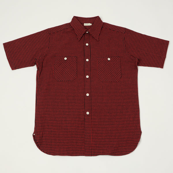 Warehouse & Co 3056 Gingham Short Sleeve Shirt - Red