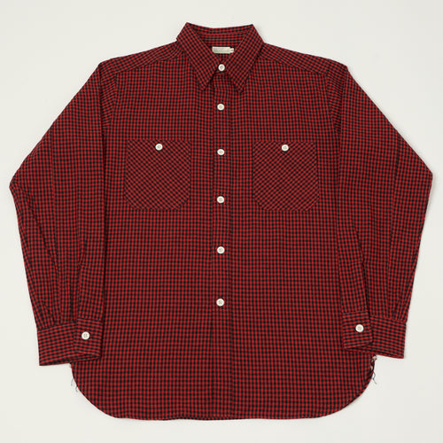 Warehouse & Co 3055 Duck Digger Gingham Work Shirt - Red