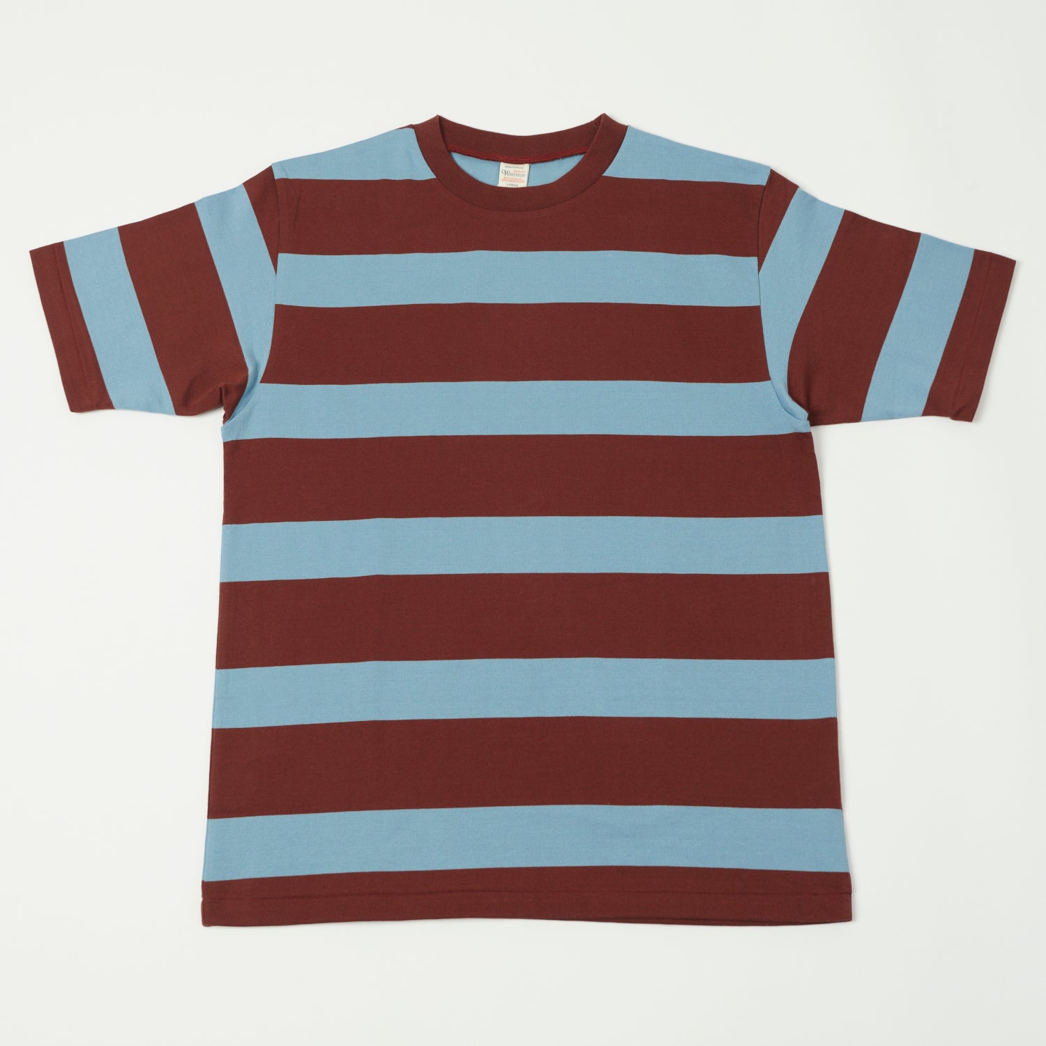 Warehouse & Co 4089 Border Stripe T-Shirt - Brown/Sax