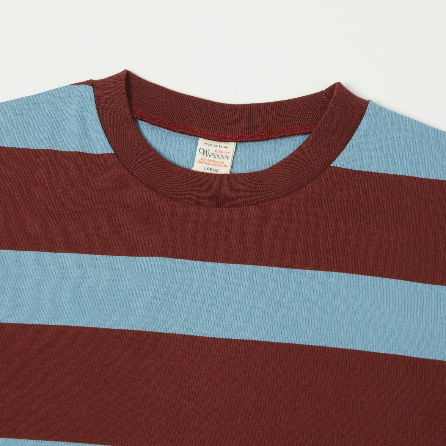 Warehouse & Co 4089 Border Stripe T-Shirt - Brown/Sax