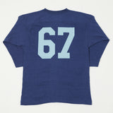 Warehouse 4063 'No. 67' 3/4 Sleeve Football Tee - Navy