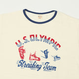 Warehouse 4059 'Streaking Team' Ringer Tee - Cream/Navy