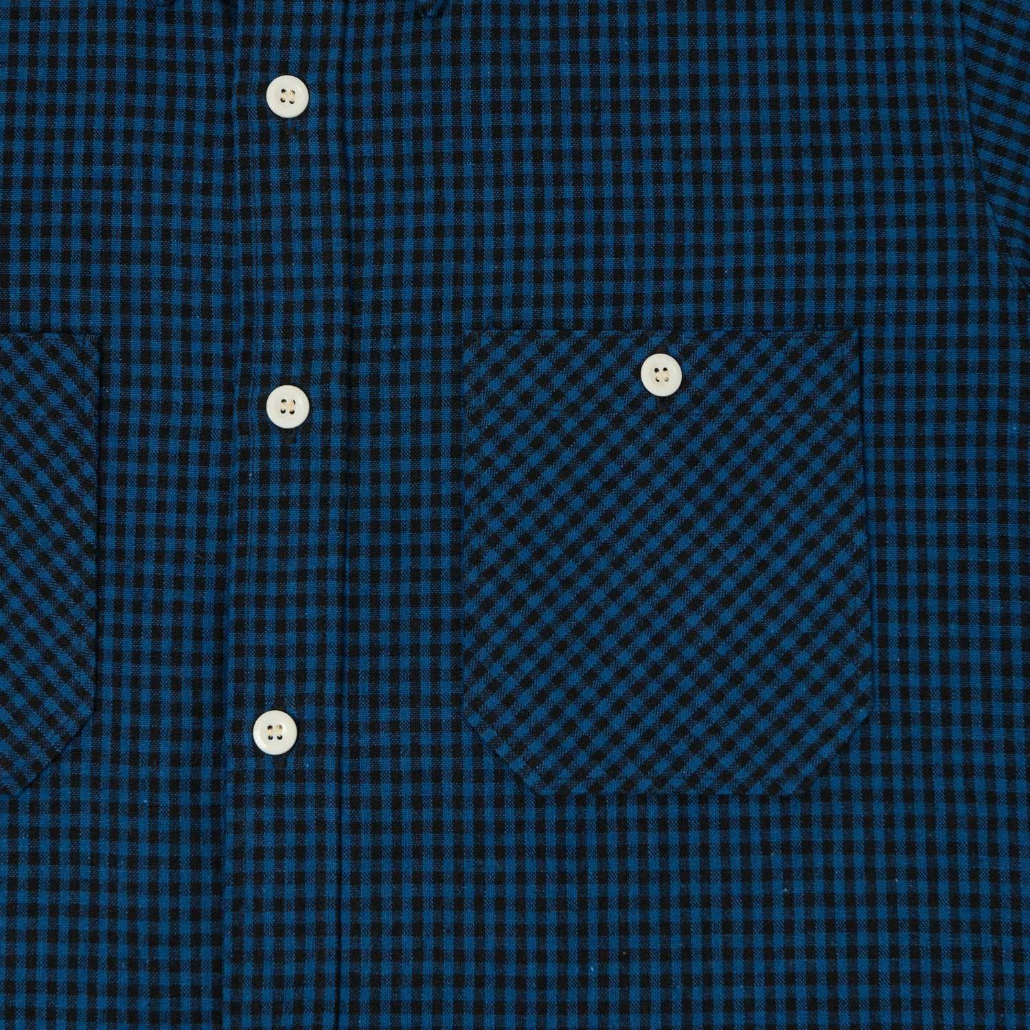 Warehouse & Co 3056 Duck Digger Short Sleeve Gingham Shirt - Blue