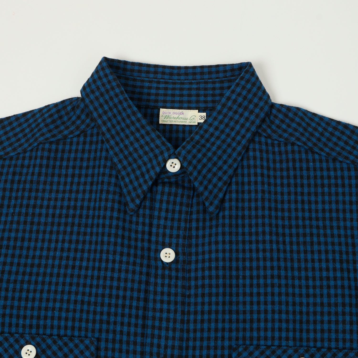 Warehouse & Co 3055 Duck Digger Gingham Work Shirt - Blue