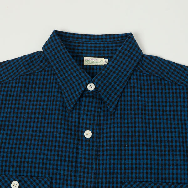 Warehouse & Co 3055 'A Pattern' Gingham Work Shirt - Blue
