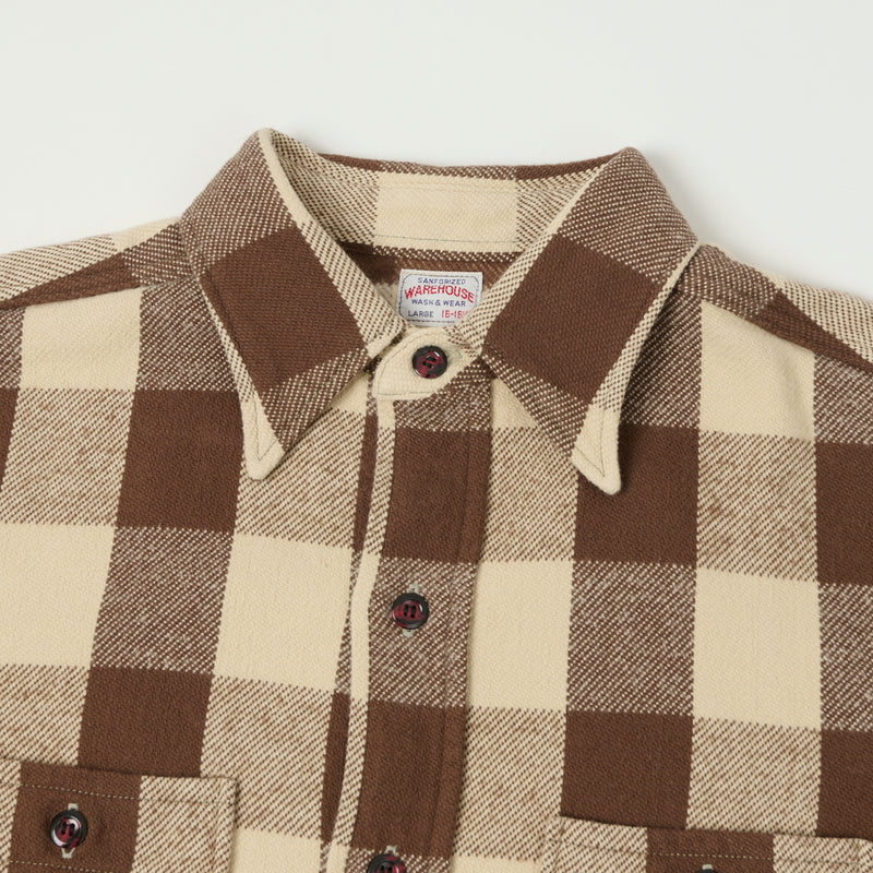 Warehouse & Co 3104  Flannel Shirt 'A Pattern' - Brown