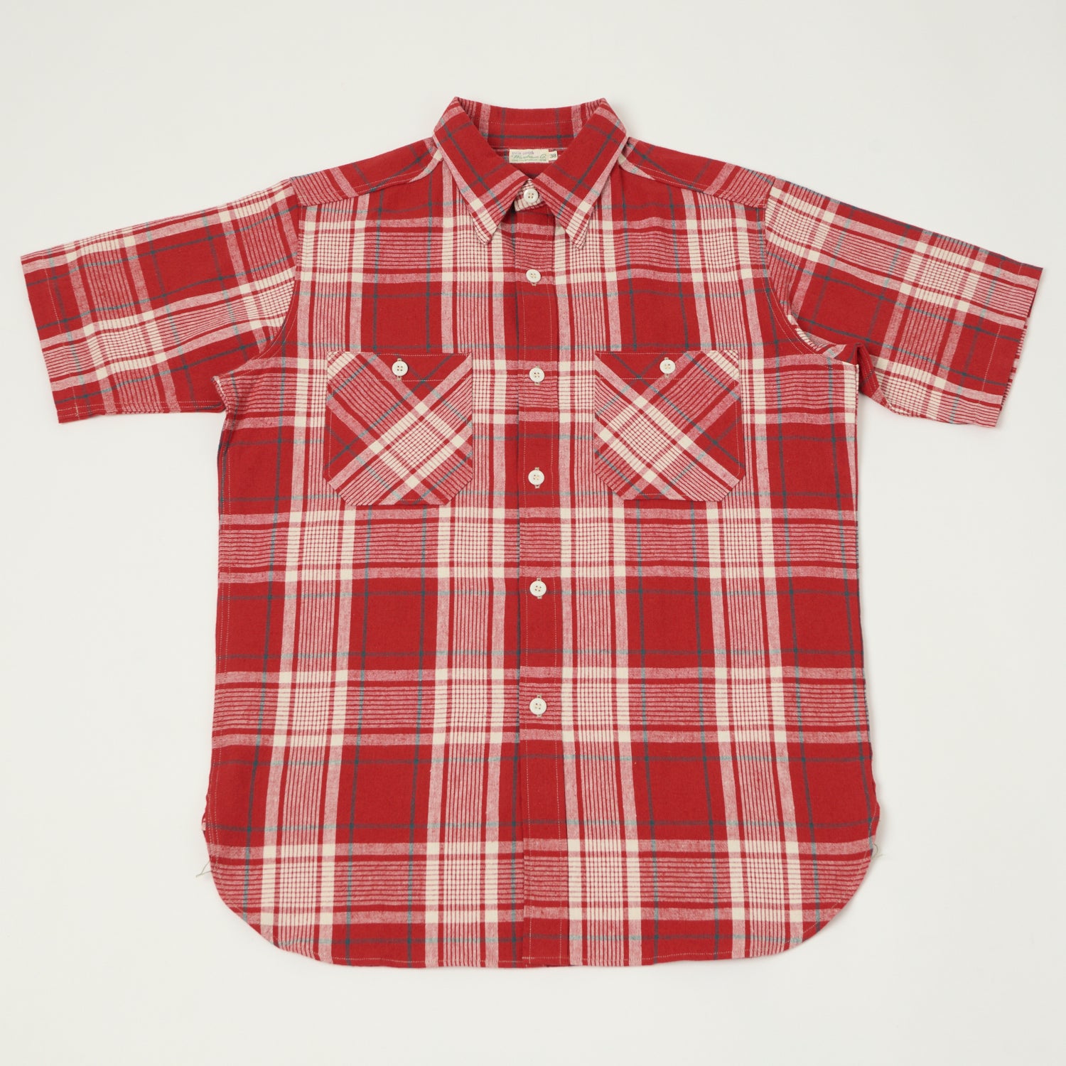 Warehouse & Co 3056 Duck Digger Short Sleeve Plaid Shirt - Red