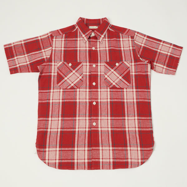 Warehouse & Co 3056 Short Sleeve Check Shirt - Red