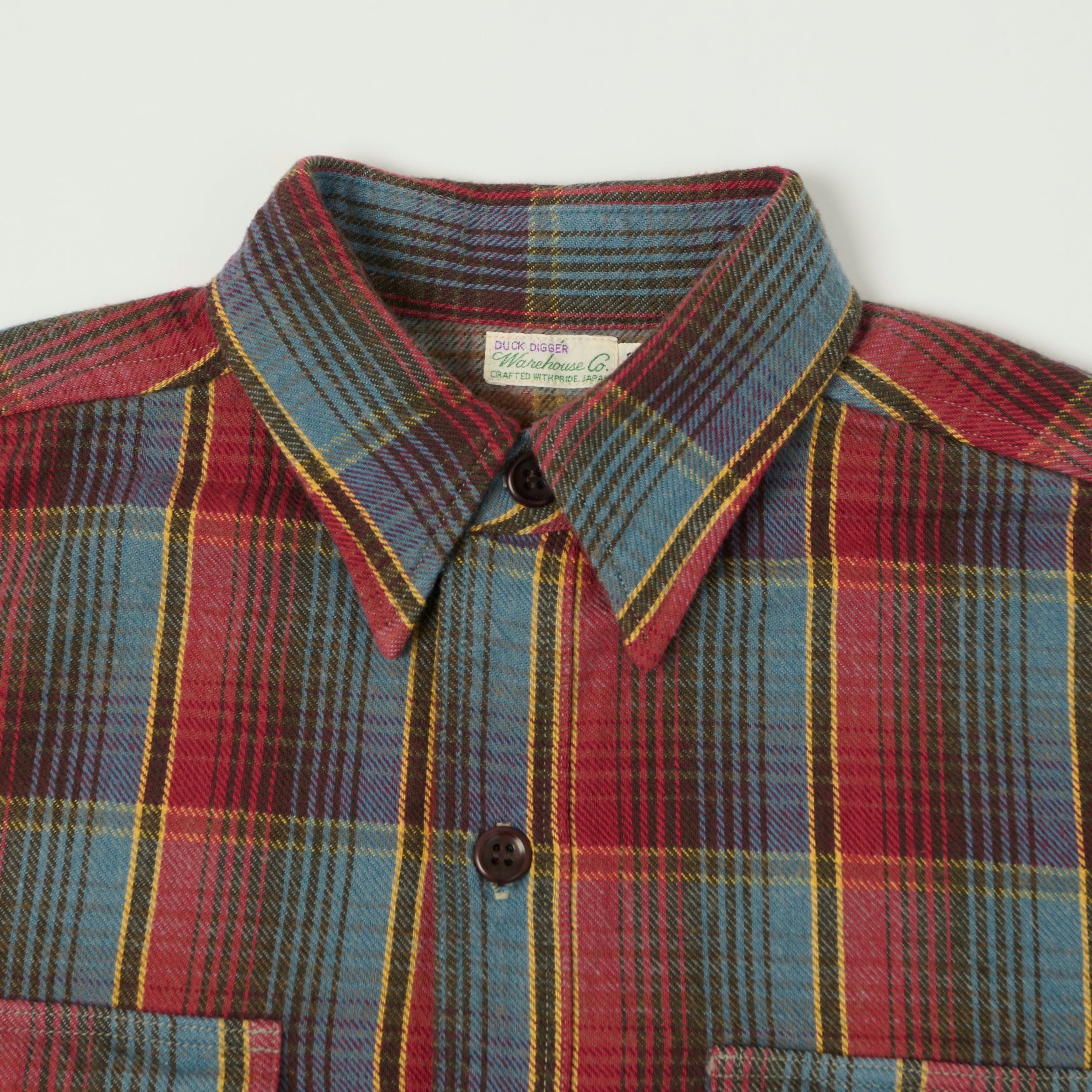 FULLCOUNT 4900 Stand Collar Pullover Chambray Shirt - White – SON