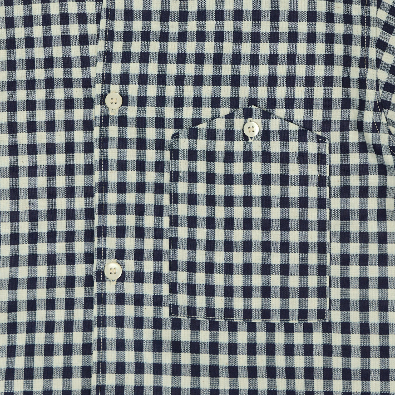 Warehouse & Co 3091 Duck Digger Open Collar Large Gingham Shirt - White/Navy