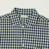Warehouse & Co 3091 Duck Digger Open Collar Large Gingham Shirt - White/Navy