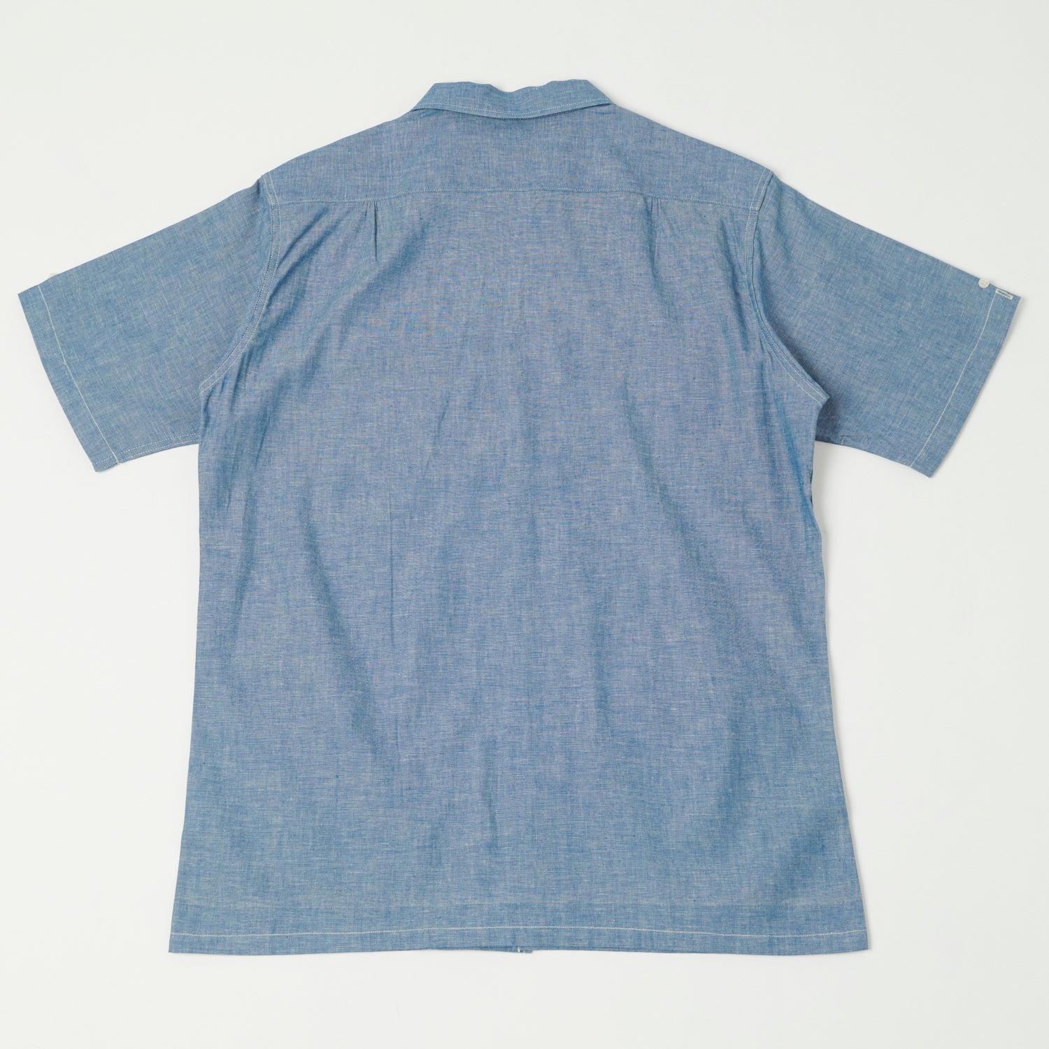 Warehouse & Co 3091 Duck Digger Open Collar Chambray Shirt - Blue