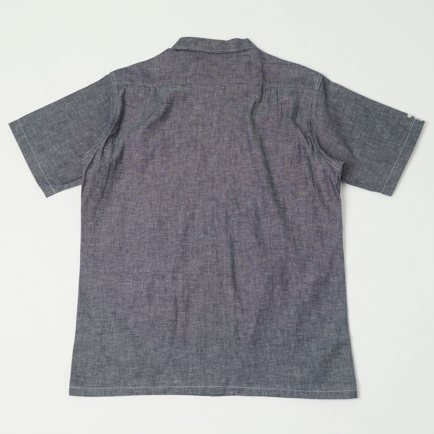 Warehouse & Co 3091 Duck Digger Open Collar Chambray Shirt - Navy