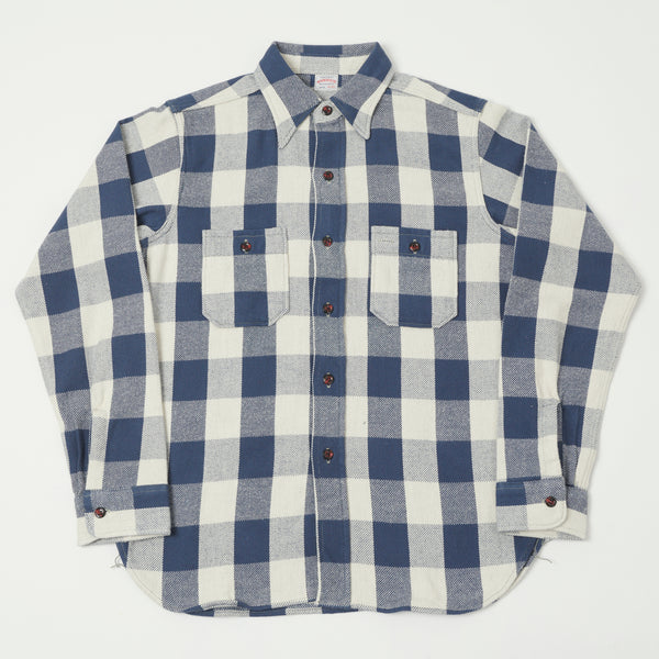Warehouse 3104 '23 'A Pattern' Flannel Shirt - Navy