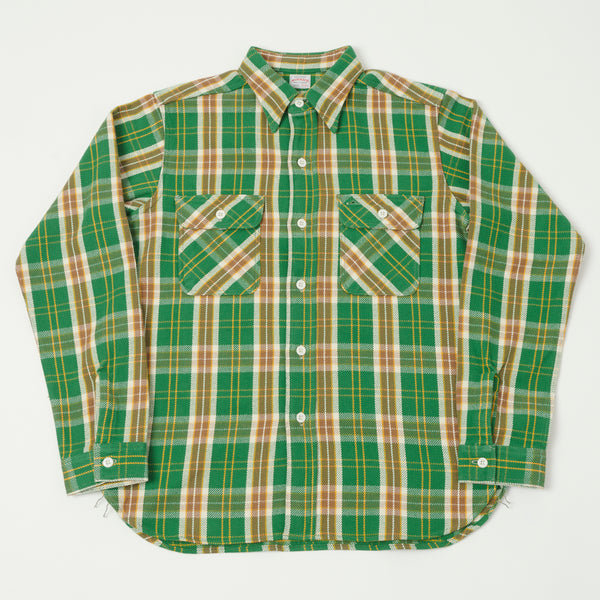 Warehouse 3104 '23 'C Pattern' Flannel Shirt - Green