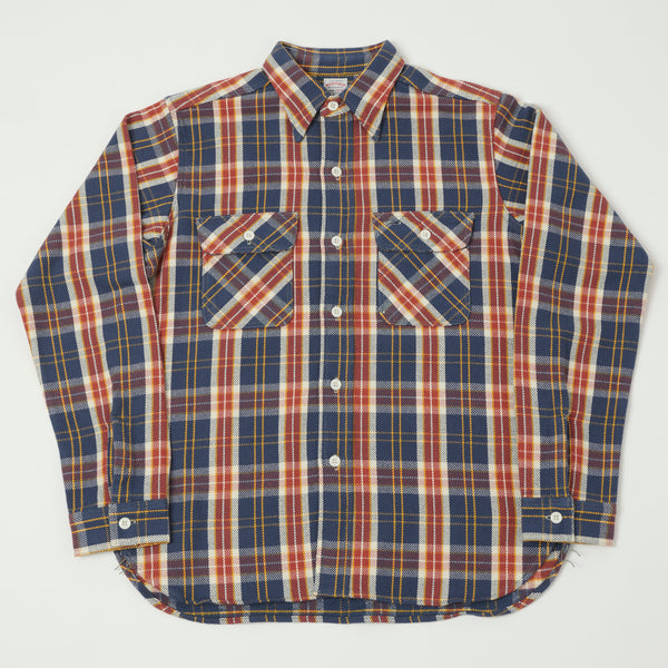 Warehouse 3104 '23 'C Pattern' Flannel Shirt - Navy