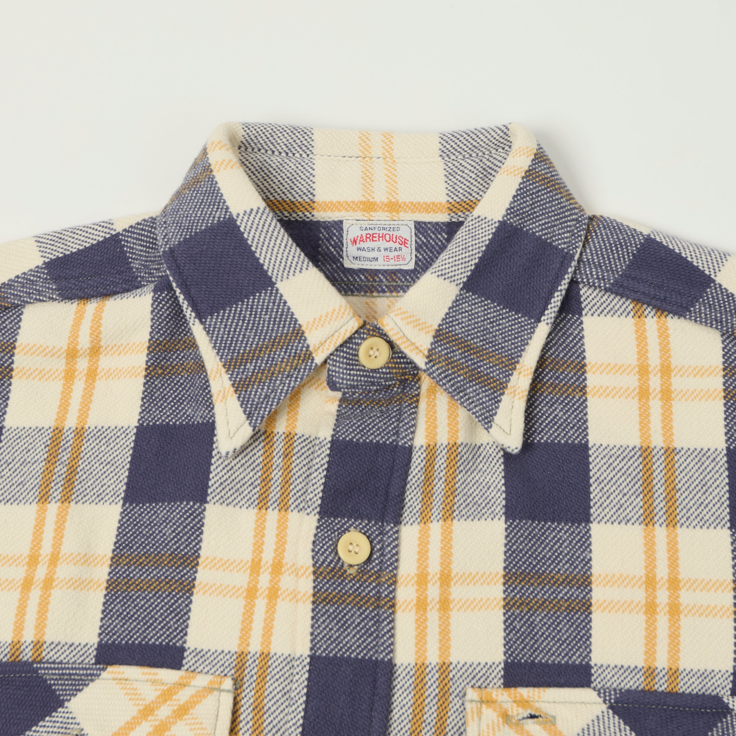 Warehouse & Co 3104 Plaid Flannel Shirt - Navy/Off White