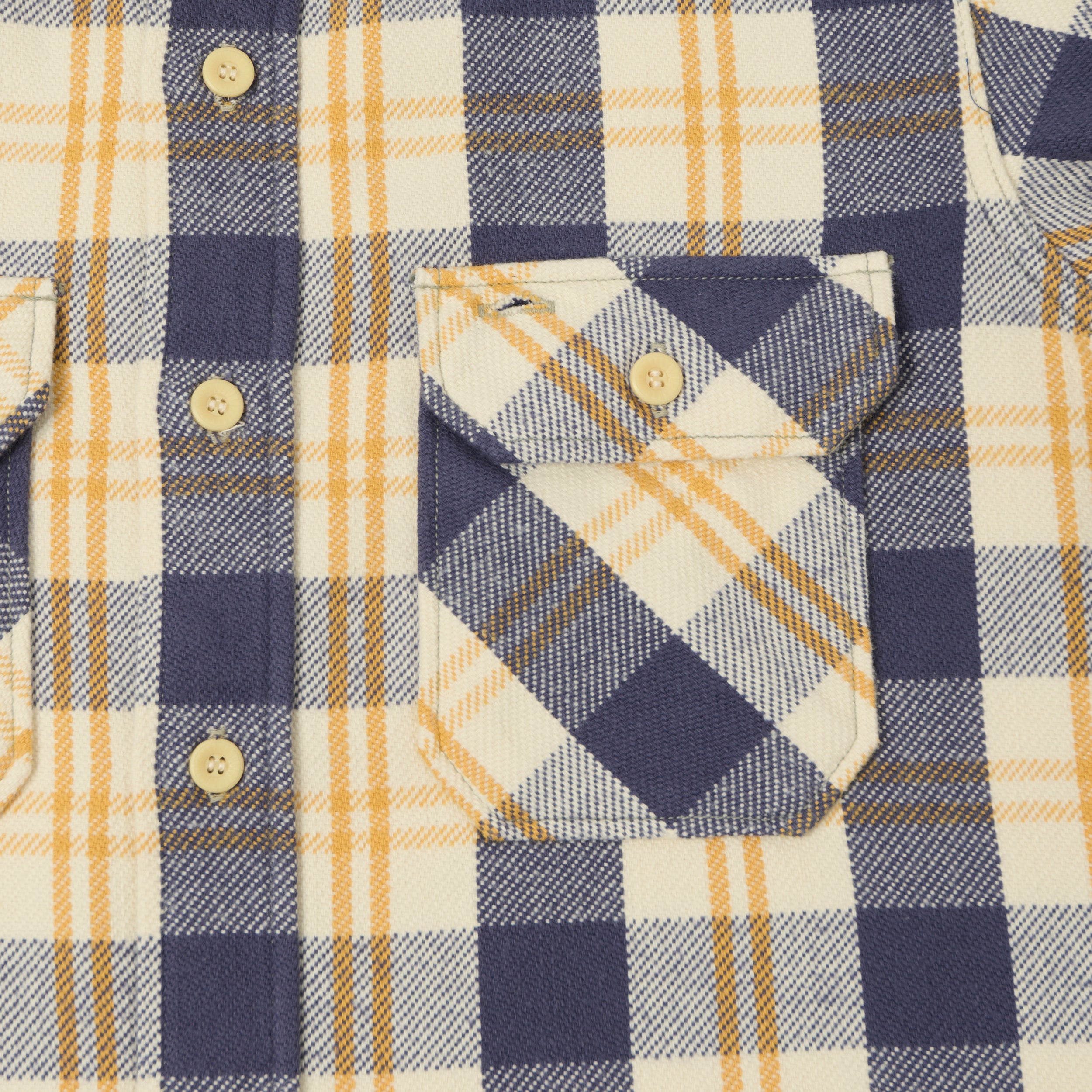 Warehouse & Co 3104 Plaid Flannel Shirt - Navy/Off White